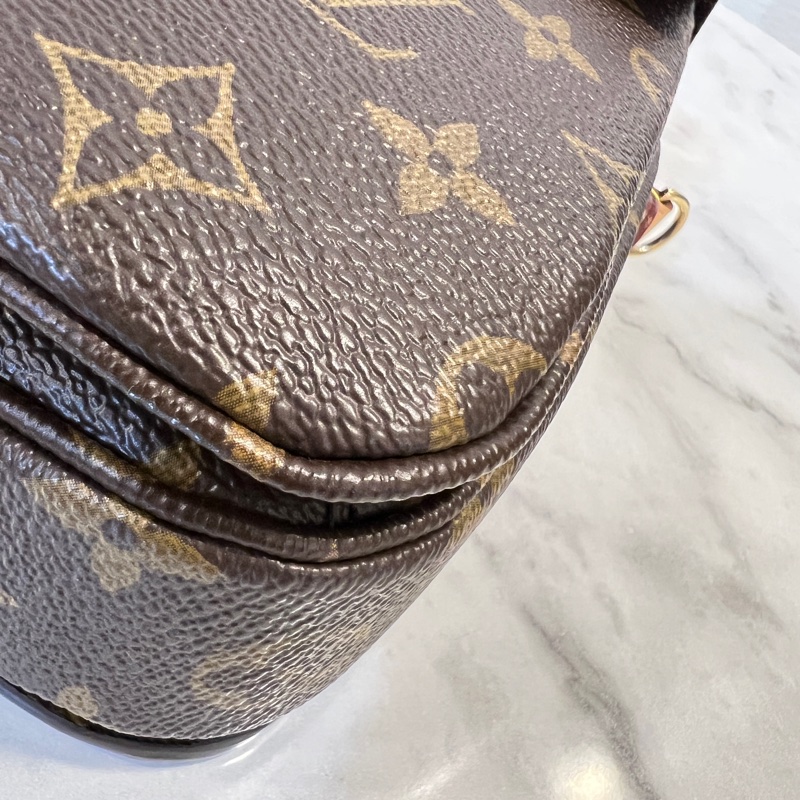 LV原花金釦Pochette Metis手提斜背郵差包-7