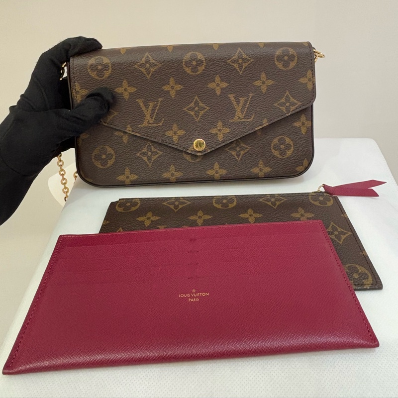 LV(M)信封三合一金鍊包-1