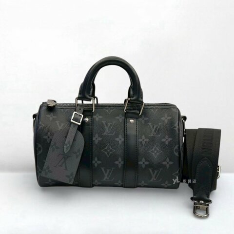 LV包包 Bandouli?re黑原花Keepall 25 M46271