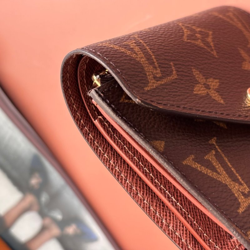 ::LOUIS VUITTON:: LV M62472 Victorine經典花紋內咖色皮革三折短夾-19