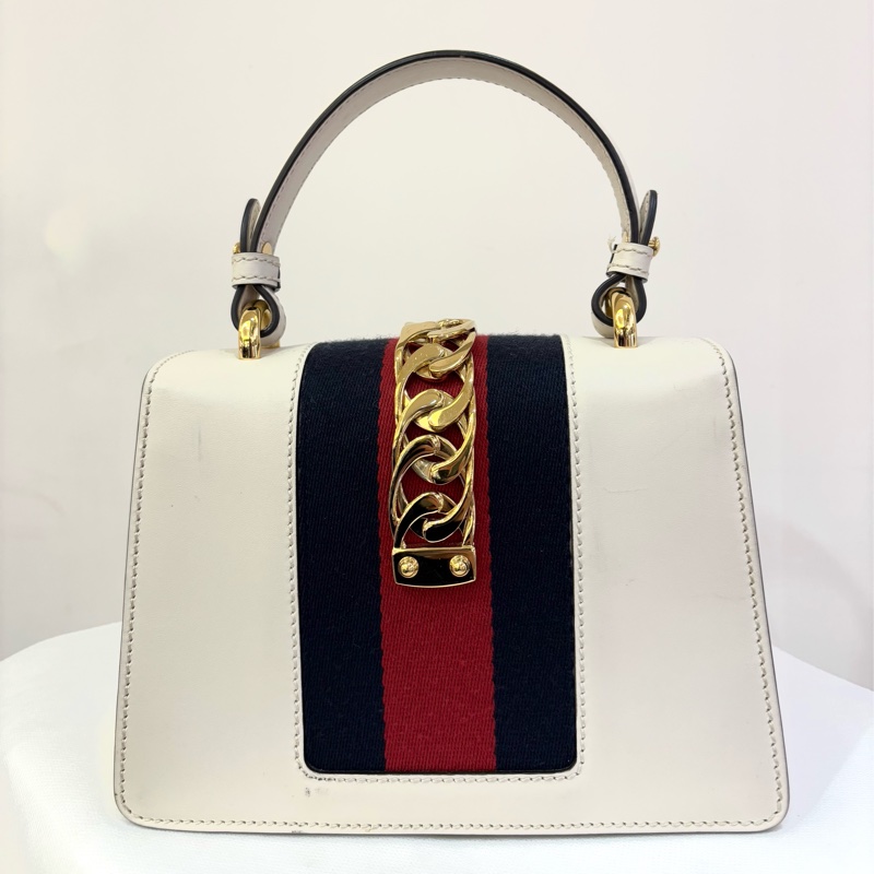 GUCCI白紅藍條Sylvie緞帶包-小-2