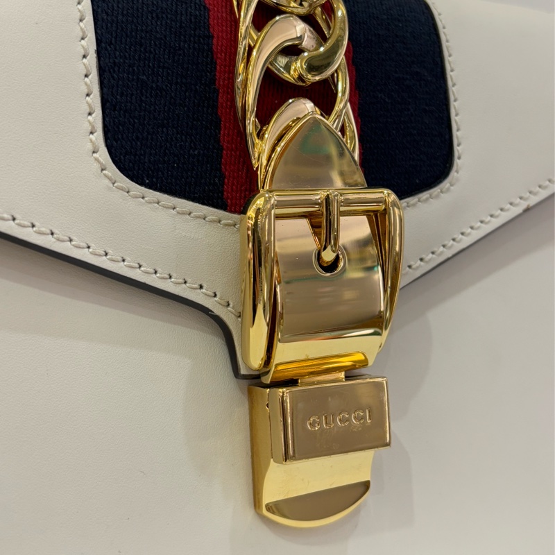 GUCCI白紅藍條Sylvie緞帶包-小-7