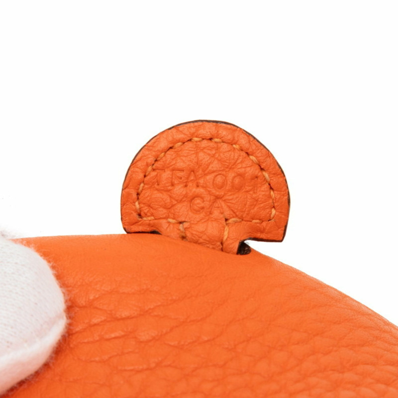 愛馬仕 (Hermes) 女士 Evelyn TPM 斜挎單肩包，橙色 Taurillon Clemence 皮革。-5