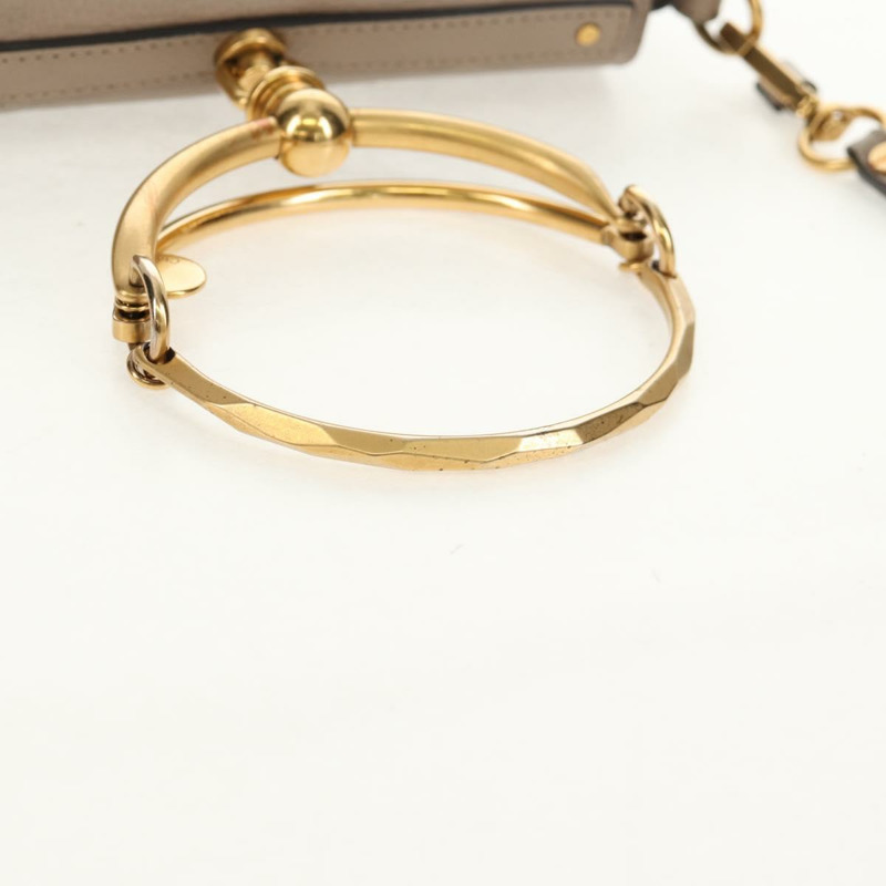 【日本直送】Chloe Nile 中型手環肩背包 皮革 米色 金色 正品 157808-6