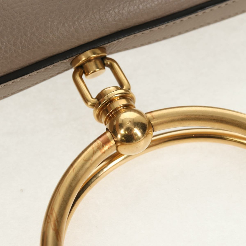 【日本直送】Chloe Nile 中型手環肩背包 皮革 米色 金色 正品 157808-7