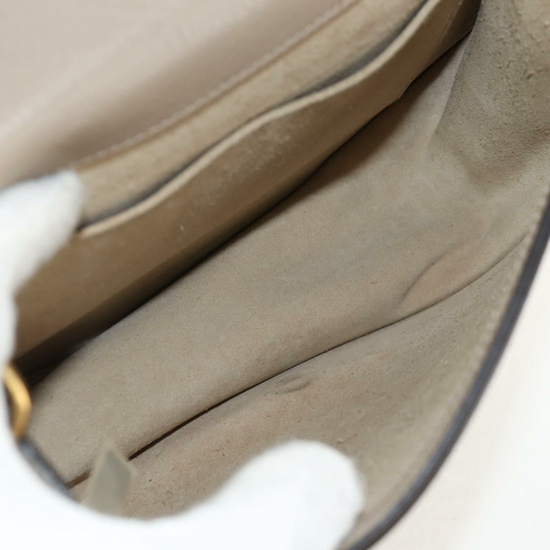 【日本直送】Chloe Nile 中型手環肩背包 皮革 米色 金色 正品 157808-9