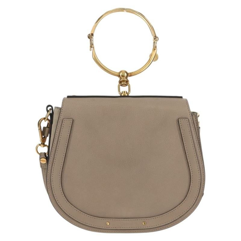 【日本直送】Chloe Nile 中型手環肩背包 皮革 米色 金色 正品 157808-12