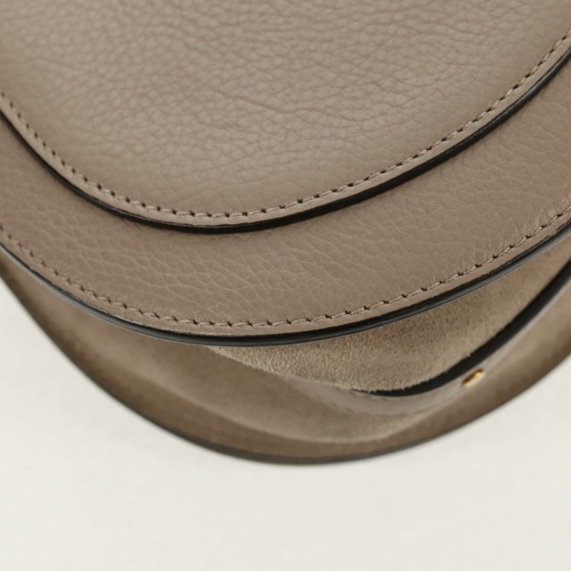 【日本直送】Chloe Nile 中型手環肩背包 皮革 米色 金色 正品 157808-18