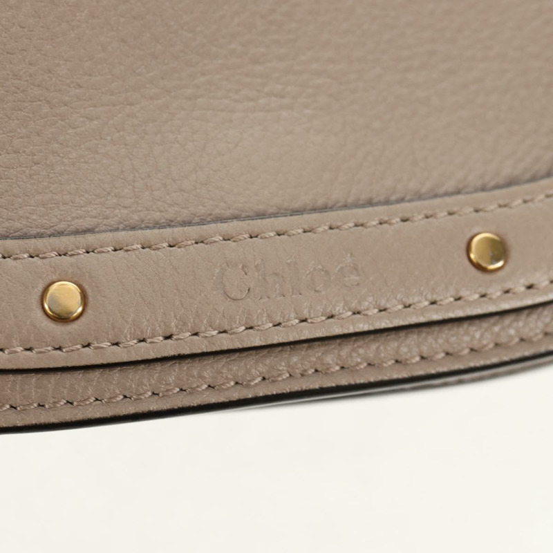 【日本直送】Chloe Nile 中型手環肩背包 皮革 米色 金色 正品 157808-20