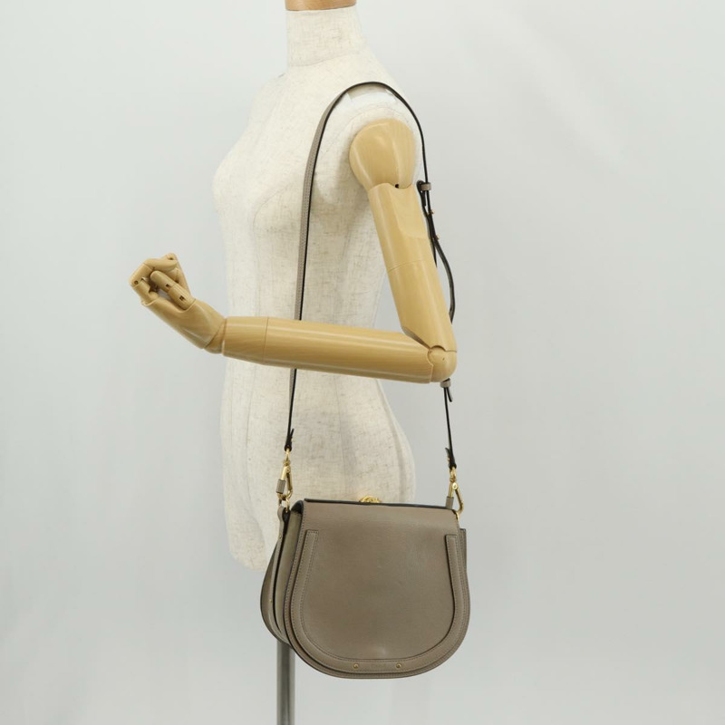 【日本直送】Chloe Nile 中型手環肩背包 皮革 米色 金色 正品 157808-27