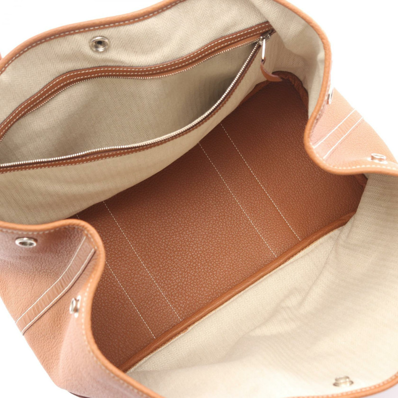 愛馬仕 Garden Party PM 手提包 K Negonda 金色皮革二手女士 SHW-2