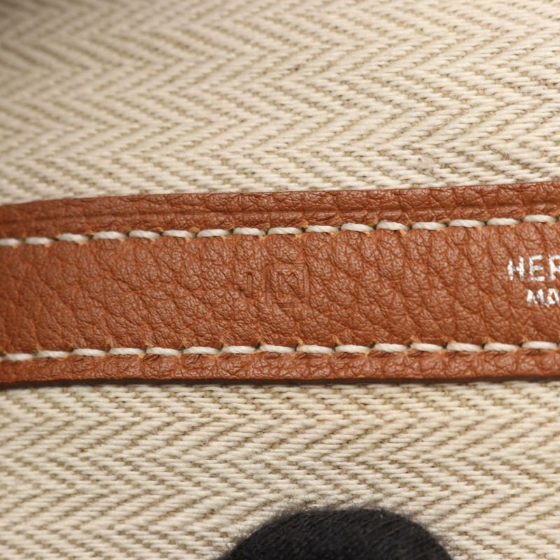 愛馬仕 Garden Party PM 手提包 K Negonda 金色皮革二手女士 SHW-4