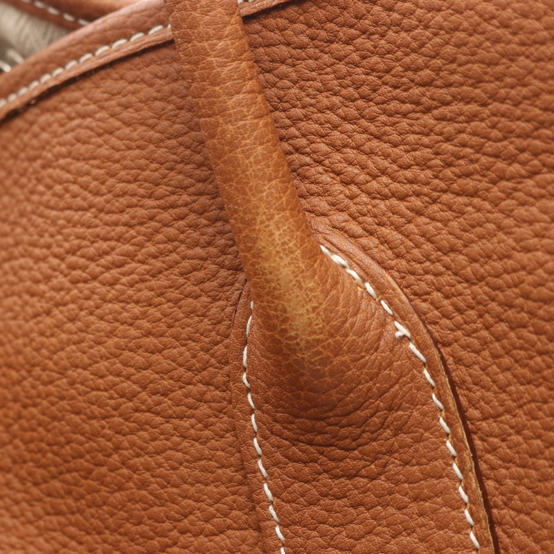 愛馬仕 Garden Party PM 手提包 K Negonda 金色皮革二手女士 SHW-7