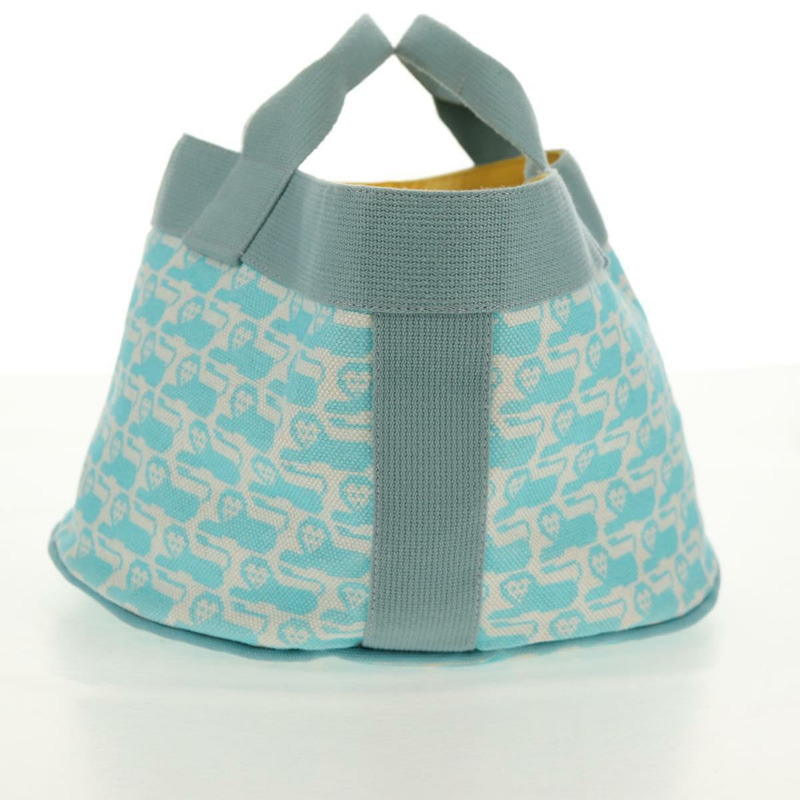 【日本直送】愛馬仕 Animo Pixel GM 手袋 帆布 淺藍色 銀色 正品 158904V-2