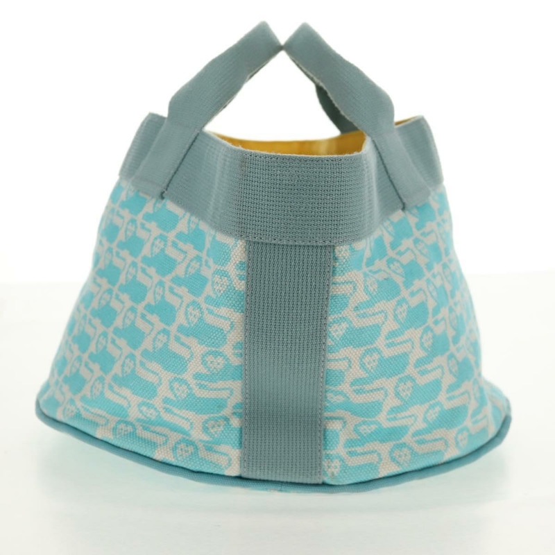 【日本直送】愛馬仕 Animo Pixel GM 手袋 帆布 淺藍色 銀色 正品 158904V-3