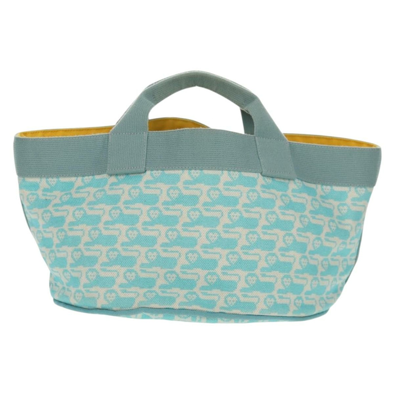 【日本直送】愛馬仕 Animo Pixel GM 手袋 帆布 淺藍色 銀色 正品 158904V-12