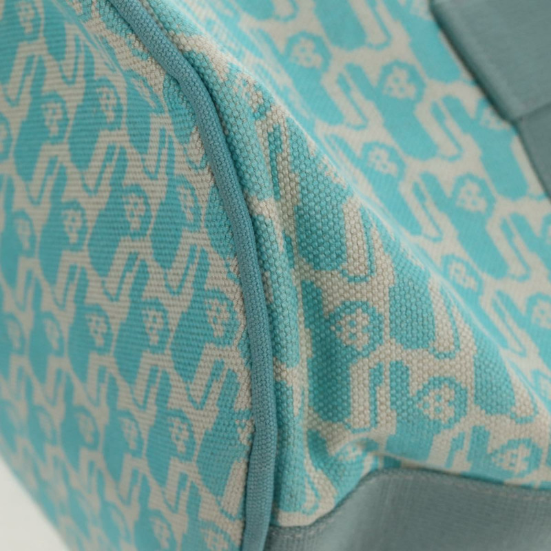 【日本直送】愛馬仕 Animo Pixel GM 手袋 帆布 淺藍色 銀色 正品 158904V-13