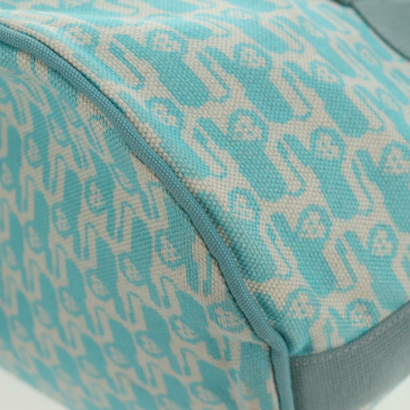 【日本直送】愛馬仕 Animo Pixel GM 手袋 帆布 淺藍色 銀色 正品 158904V-15