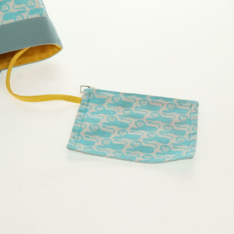 【日本直送】愛馬仕 Animo Pixel GM 手袋 帆布 淺藍色 銀色 正品 158904V-17