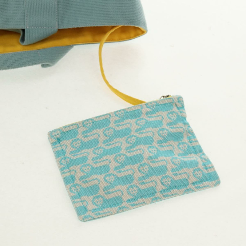 【日本直送】愛馬仕 Animo Pixel GM 手袋 帆布 淺藍色 銀色 正品 158904V-18