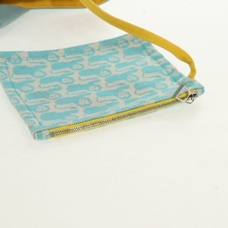 【日本直送】愛馬仕 Animo Pixel GM 手袋 帆布 淺藍色 銀色 正品 158904V-19