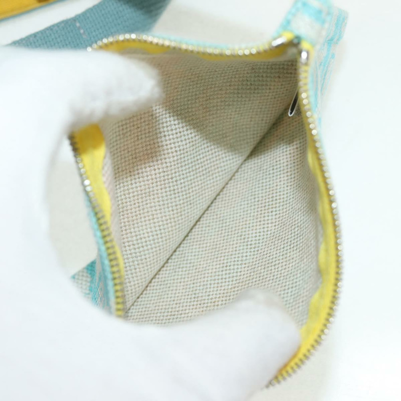 【日本直送】愛馬仕 Animo Pixel GM 手袋 帆布 淺藍色 銀色 正品 158904V-21