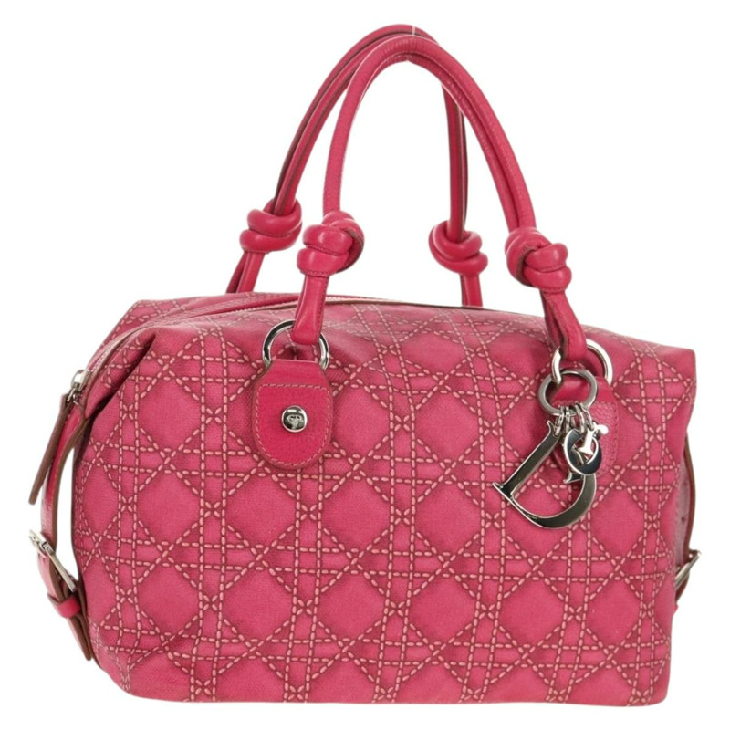【日本直送】Christian Dior Canage 手提包 塗佈帆布 粉紅色 銀色 正品 158891V-0
