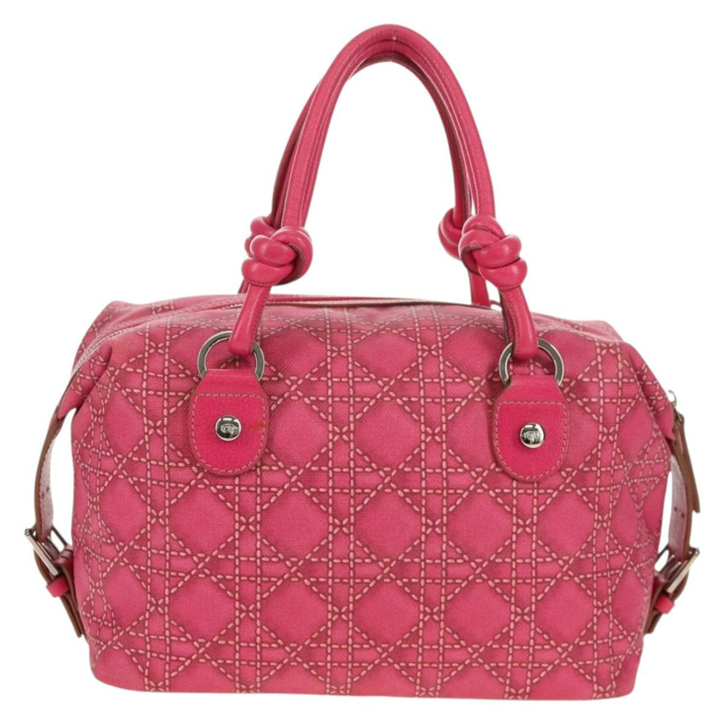 【日本直送】Christian Dior Canage 手提包 塗佈帆布 粉紅色 銀色 正品 158891V-1