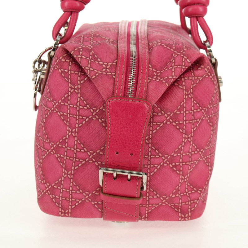 【日本直送】Christian Dior Canage 手提包 塗佈帆布 粉紅色 銀色 正品 158891V-2