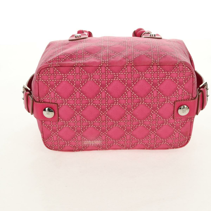 【日本直送】Christian Dior Canage 手提包 塗佈帆布 粉紅色 銀色 正品 158891V-4