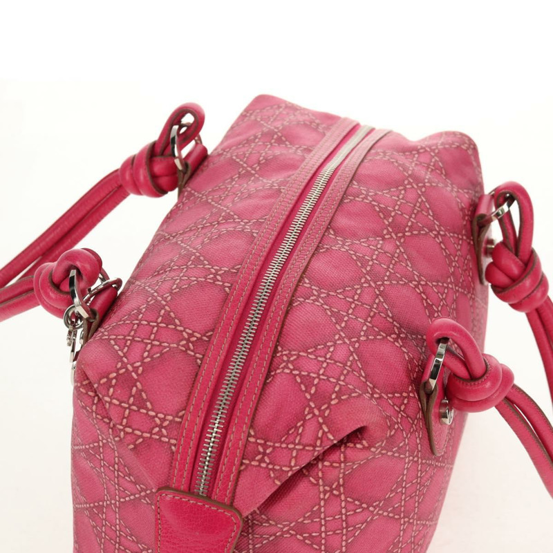 【日本直送】Christian Dior Canage 手提包 塗佈帆布 粉紅色 銀色 正品 158891V-6