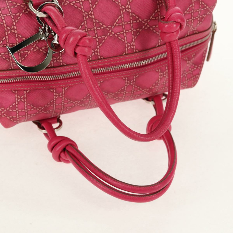 【日本直送】Christian Dior Canage 手提包 塗佈帆布 粉紅色 銀色 正品 158891V-7