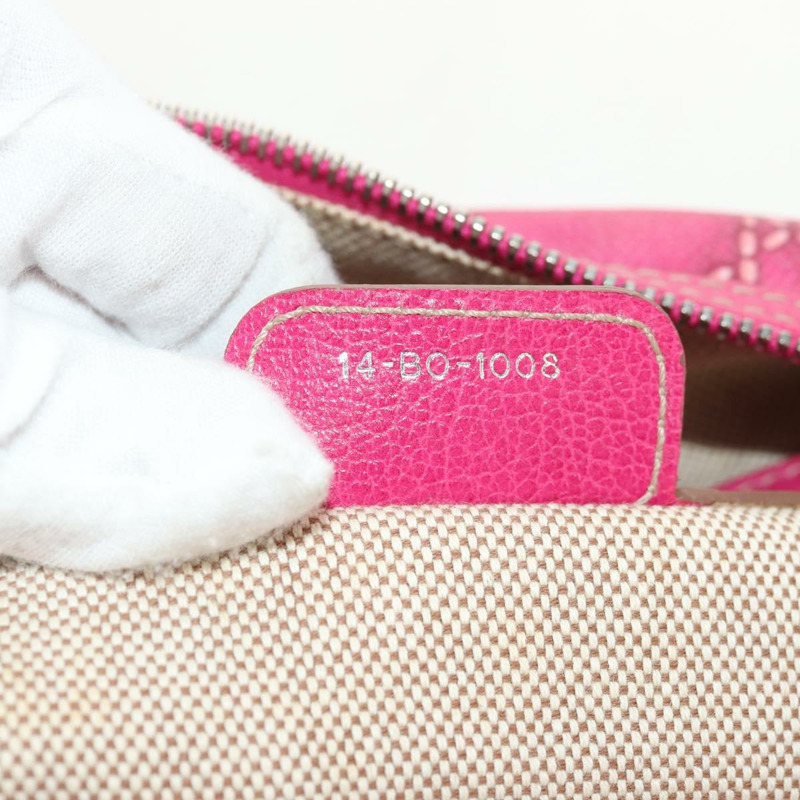 【日本直送】Christian Dior Canage 手提包 塗佈帆布 粉紅色 銀色 正品 158891V-10