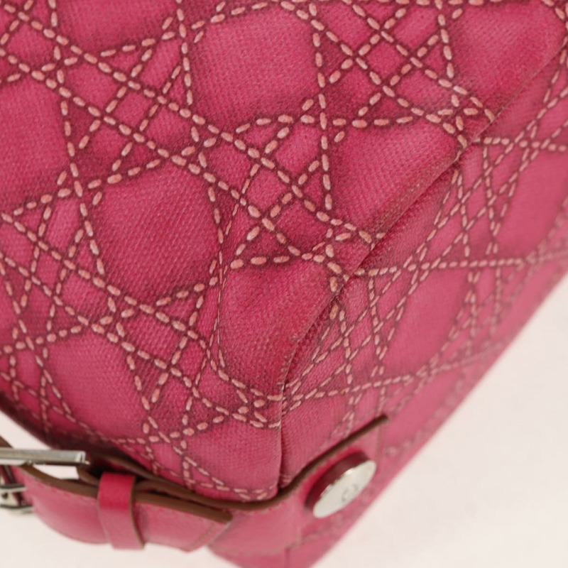 【日本直送】Christian Dior Canage 手提包 塗佈帆布 粉紅色 銀色 正品 158891V-14
