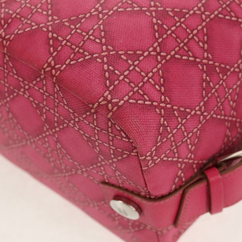 【日本直送】Christian Dior Canage 手提包 塗佈帆布 粉紅色 銀色 正品 158891V-15