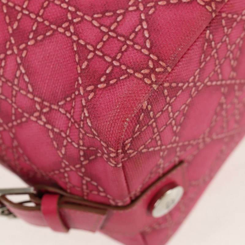 【日本直送】Christian Dior Canage 手提包 塗佈帆布 粉紅色 銀色 正品 158891V-16