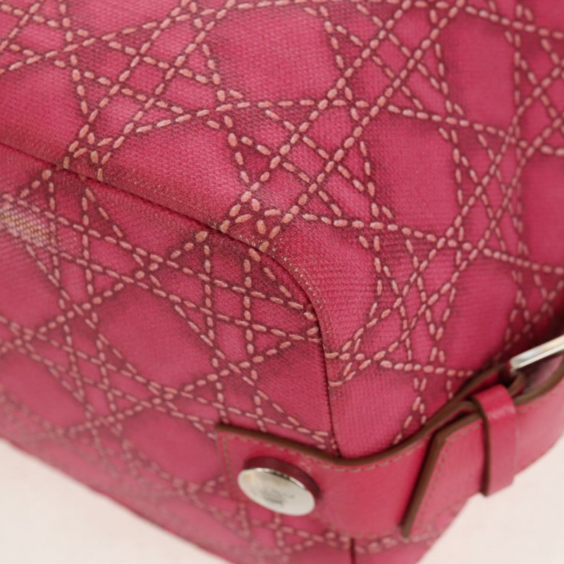 【日本直送】Christian Dior Canage 手提包 塗佈帆布 粉紅色 銀色 正品 158891V-17