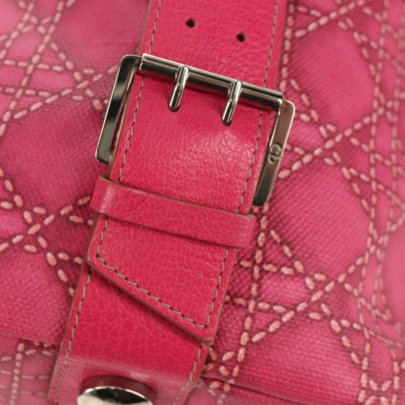 【日本直送】Christian Dior Canage 手提包 塗佈帆布 粉紅色 銀色 正品 158891V-18