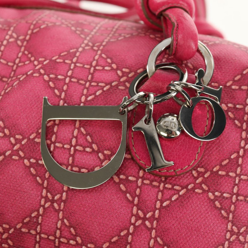 【日本直送】Christian Dior Canage 手提包 塗佈帆布 粉紅色 銀色 正品 158891V-19