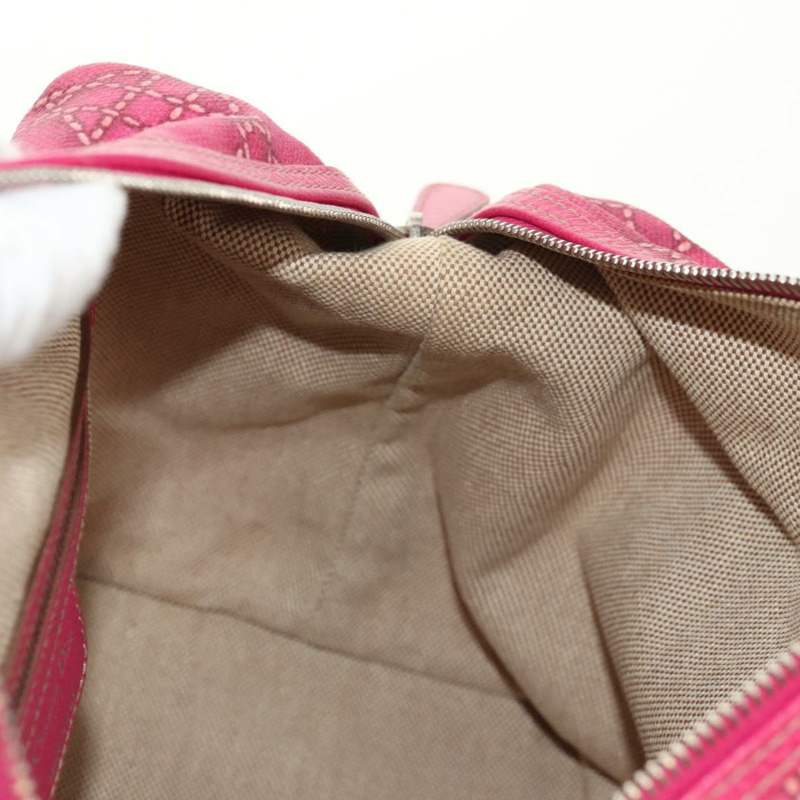 【日本直送】Christian Dior Canage 手提包 塗佈帆布 粉紅色 銀色 正品 158891V-22