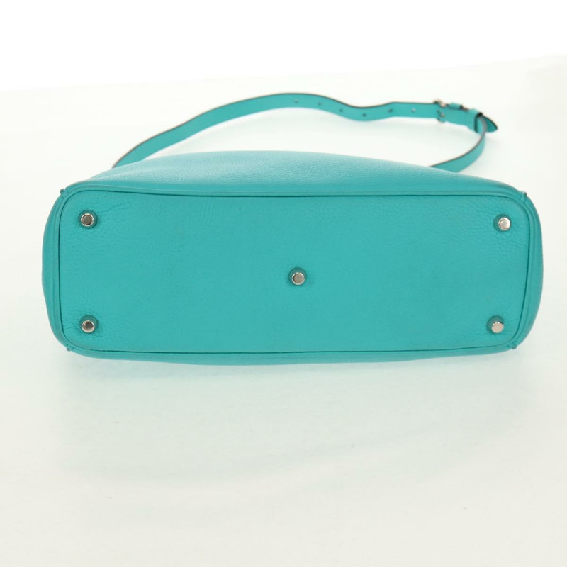 【日本直送】Christian Dior Diorissimo 皮革雙肩包,綠松石藍/銀色,正品,貨號 158870V-5