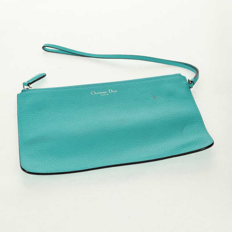 【日本直送】Christian Dior Diorissimo 皮革雙肩包,綠松石藍/銀色,正品,貨號 158870V-24