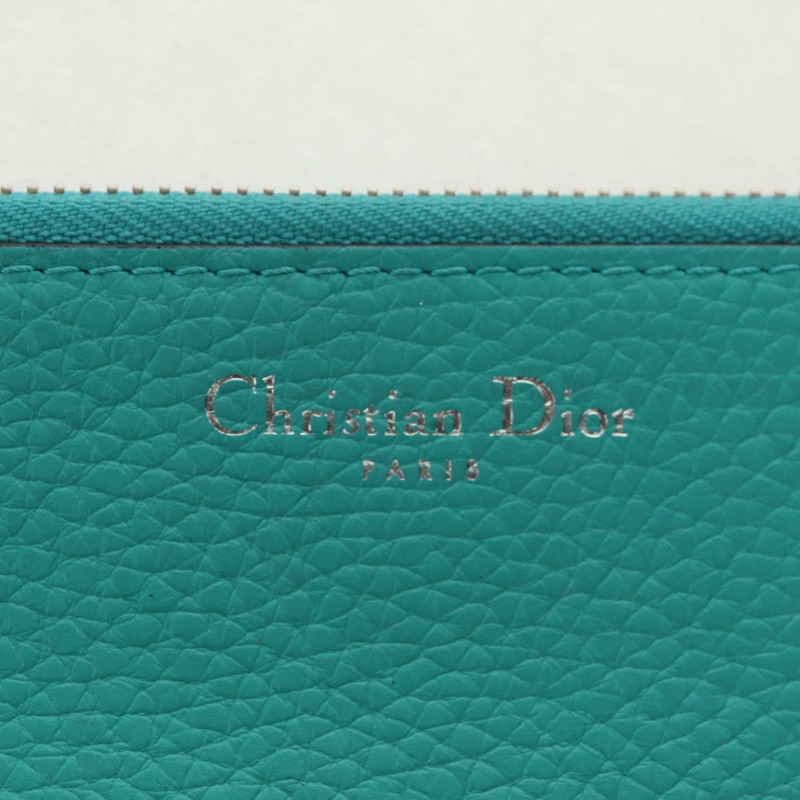 【日本直送】Christian Dior Diorissimo 皮革雙肩包,綠松石藍/銀色,正品,貨號 158870V-26