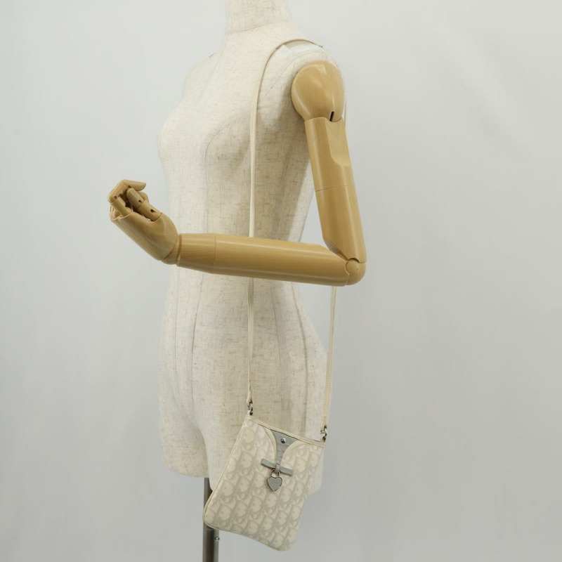 【日本直送】Christian Dior Trotter Romantic 單肩包 PVC 白色銀色 正品 158881V-22