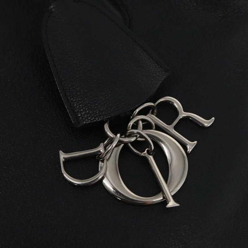 【日本直送】Christian Dior 手提包 皮革 黑色 銀色 正品 bs31800-9