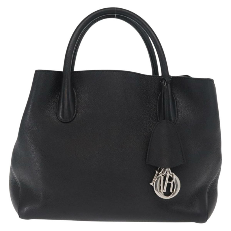 【日本直送】Christian Dior 手提包 皮革 黑色 銀色 正品 bs31800-12