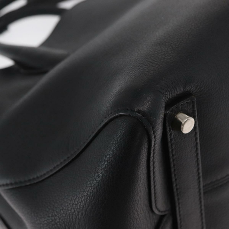 【日本直送】Christian Dior 手提包 皮革 黑色 銀色 正品 bs31800-14