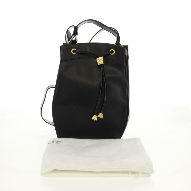 【日本直送】Christian Dior 黑色金色皮革肩背包,正品編號 159044V-11