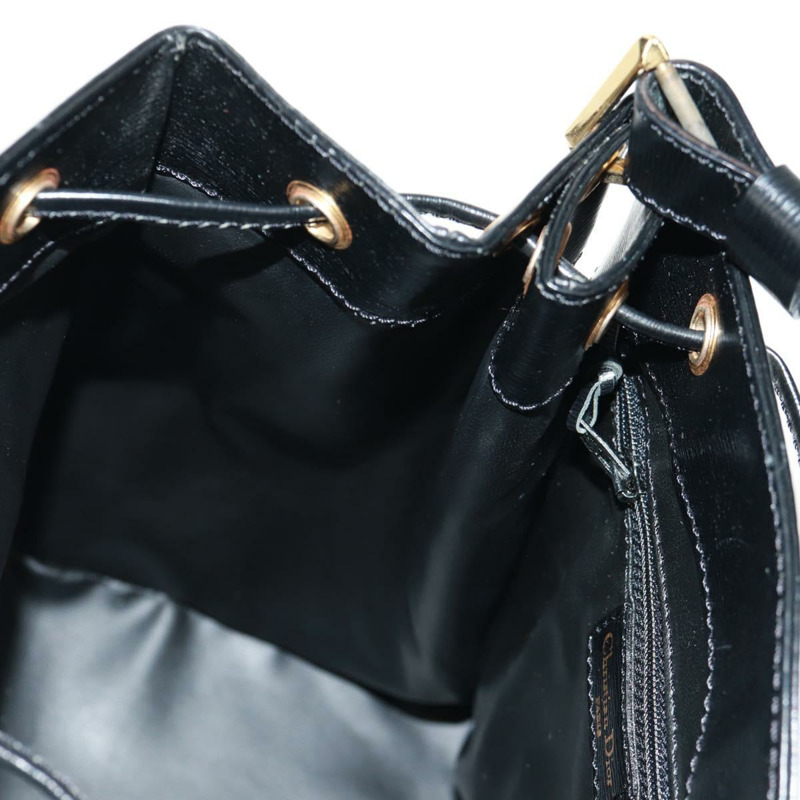 【日本直送】Christian Dior 黑色金色皮革肩背包,正品編號 159044V-19