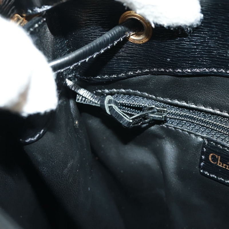【日本直送】Christian Dior 黑色金色皮革肩背包,正品編號 159044V-21